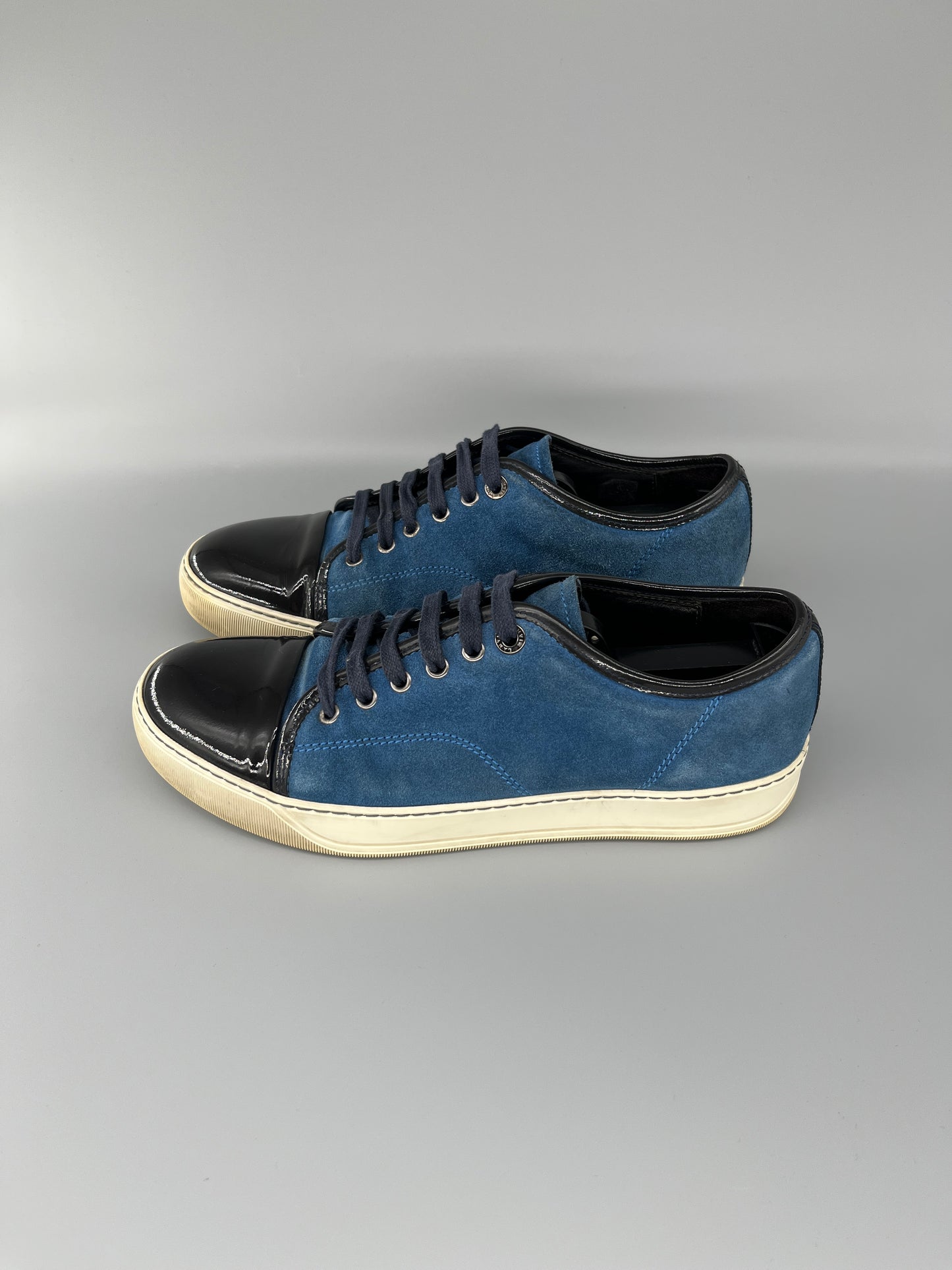 Lanvin Dbb1 Patent Cap Toe Sneaker Blue | UK6