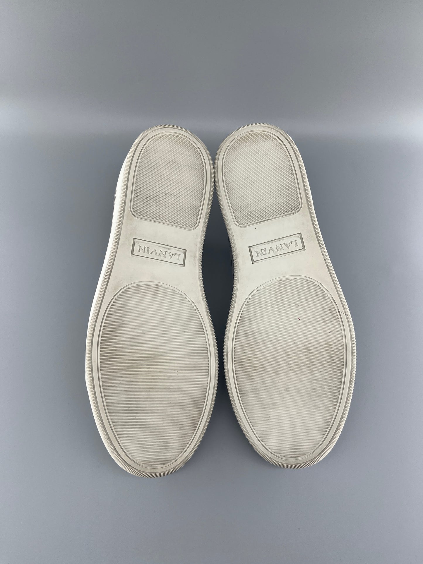 Lanvin Dbb1 Patent Cap Toe Sneaker Grey | UK9