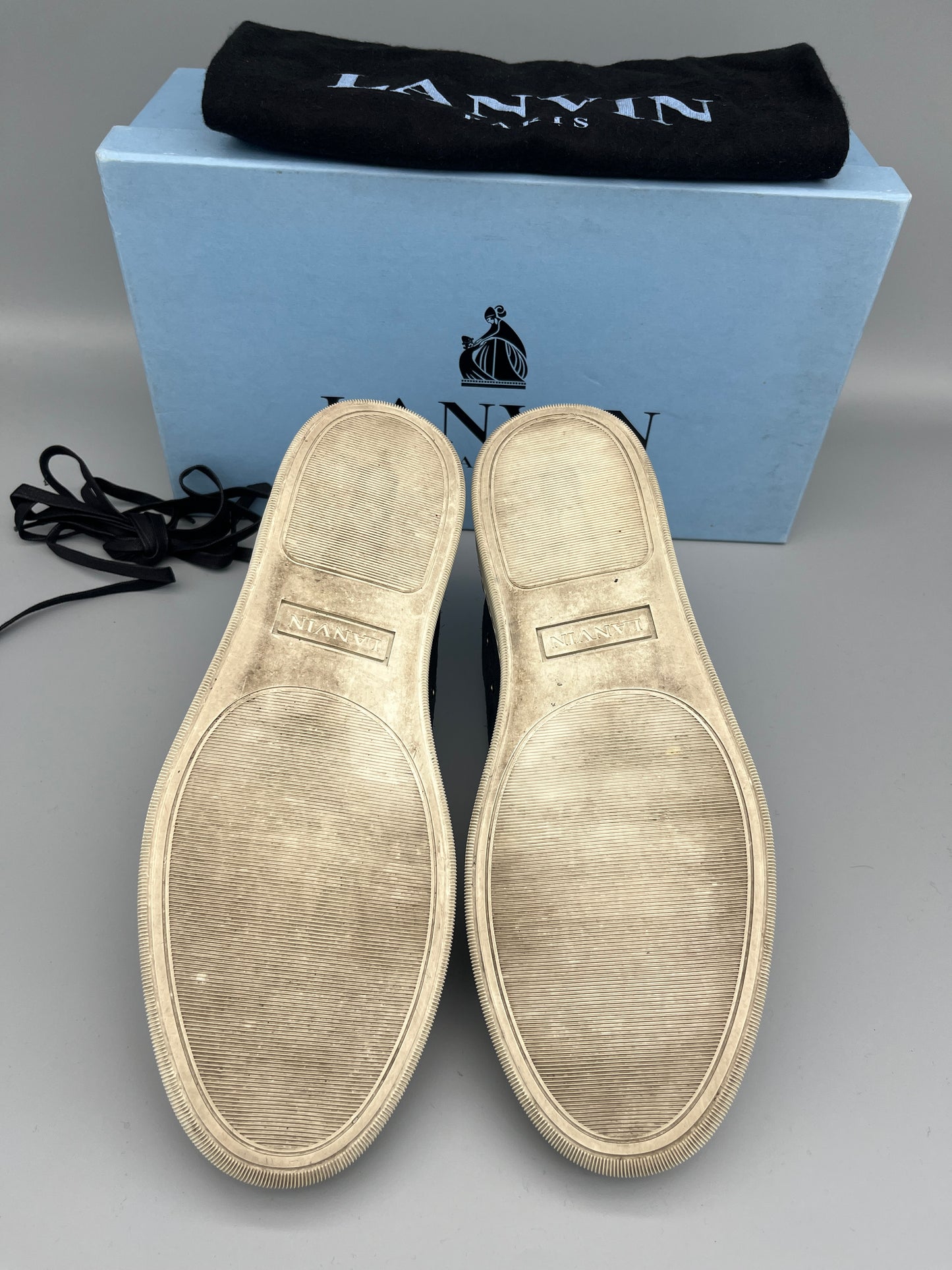 Lanvin Dbb1 Patent Cap Toe Sneaker Navy | 45