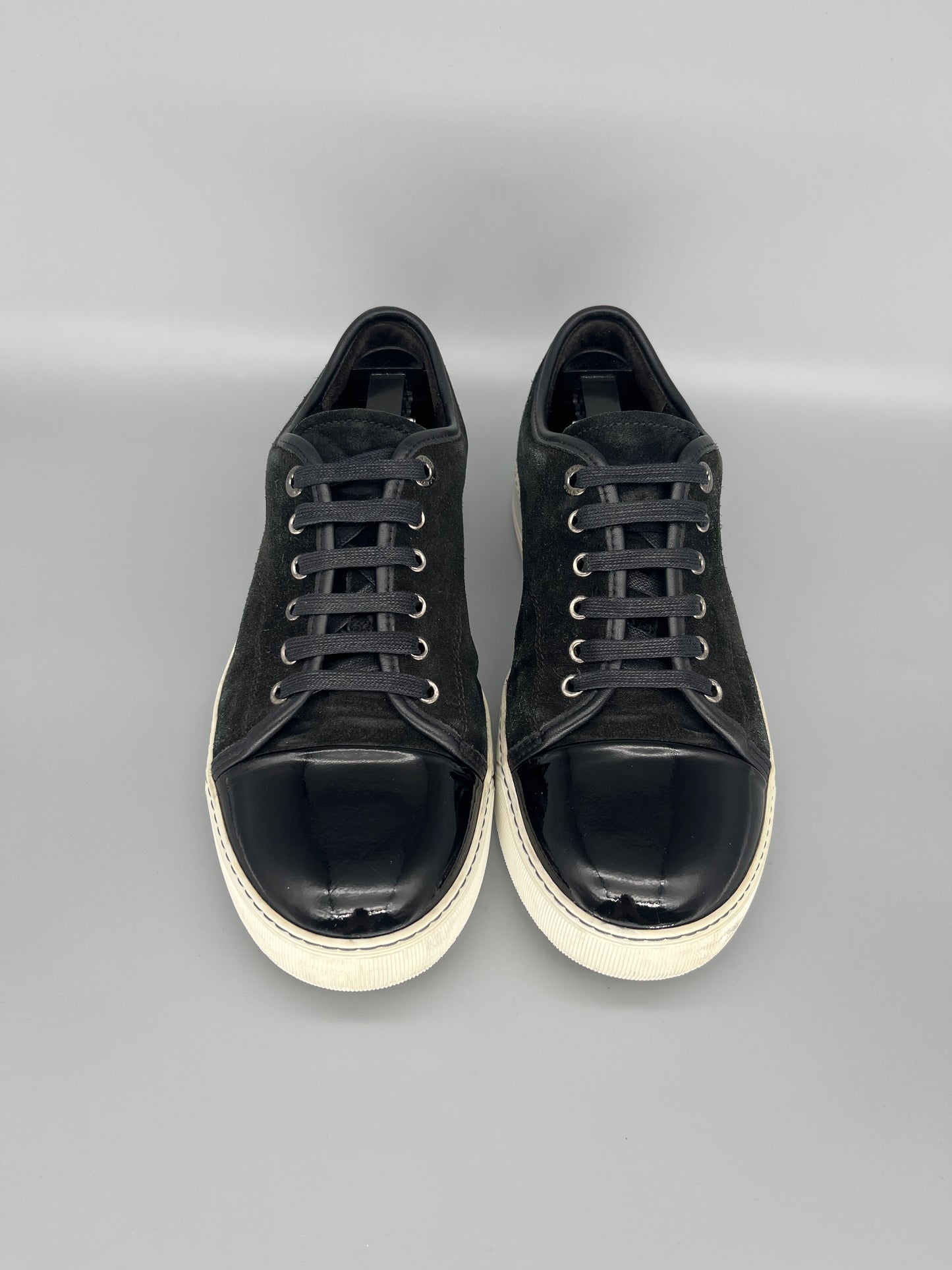 Lanvin Dbb1 Patent Cap Toe Sneaker Black | UK6