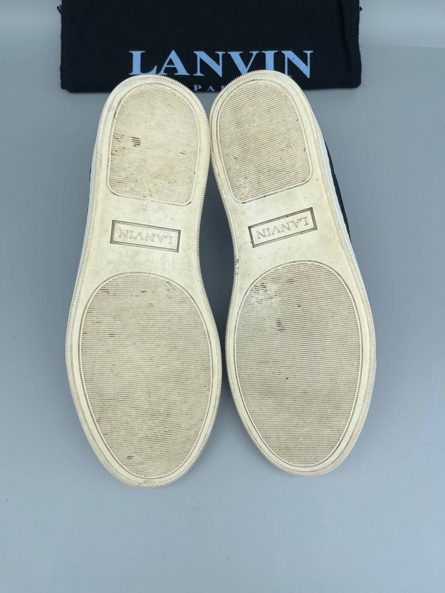 Lanvin Dbb1 Patent Cap Toe Sneaker Navy | 42