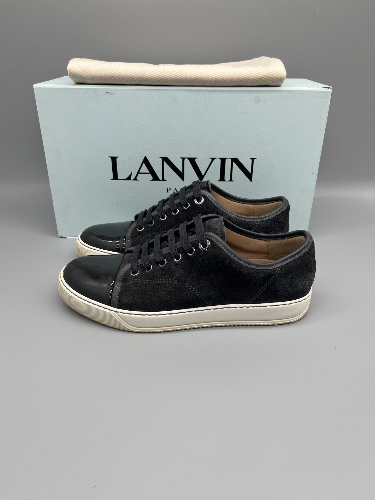 DBB1 Elephant Grey Suede Patent Cap Toe