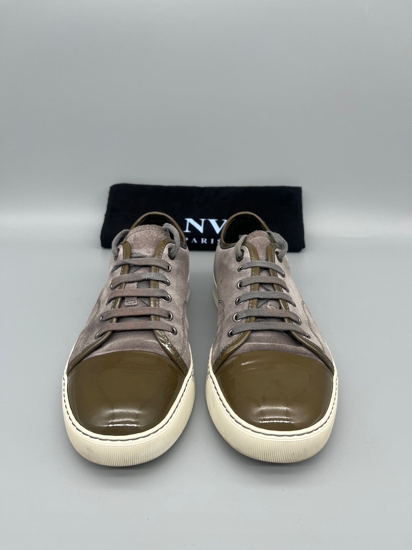 Lanvin Patent Cap Toe Grey | 41