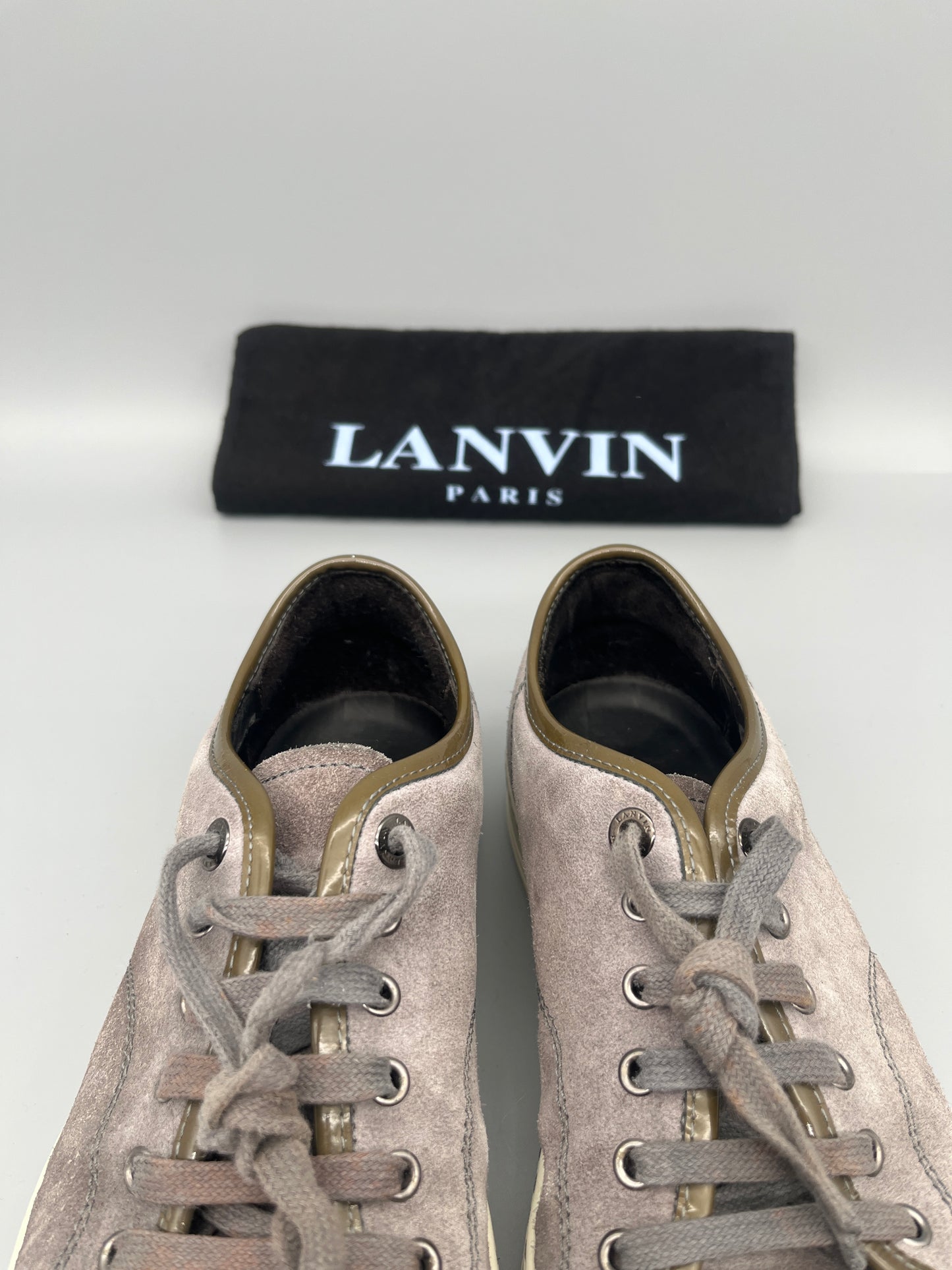 Lanvin Patent Cap Toe Grey | 41