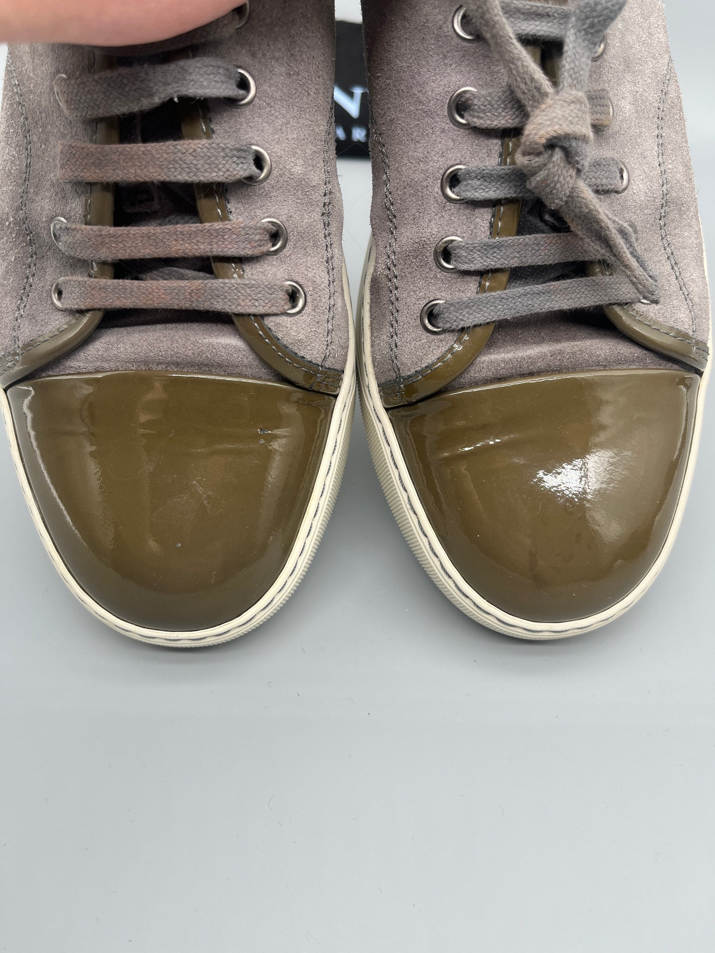 Lanvin Patent Cap Toe Grey | 41