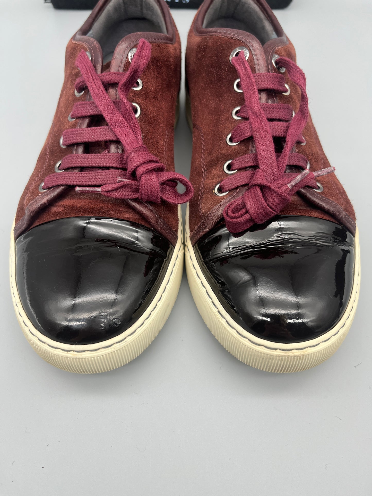 Lanvin Patent Cap Toe Burgundy | 40