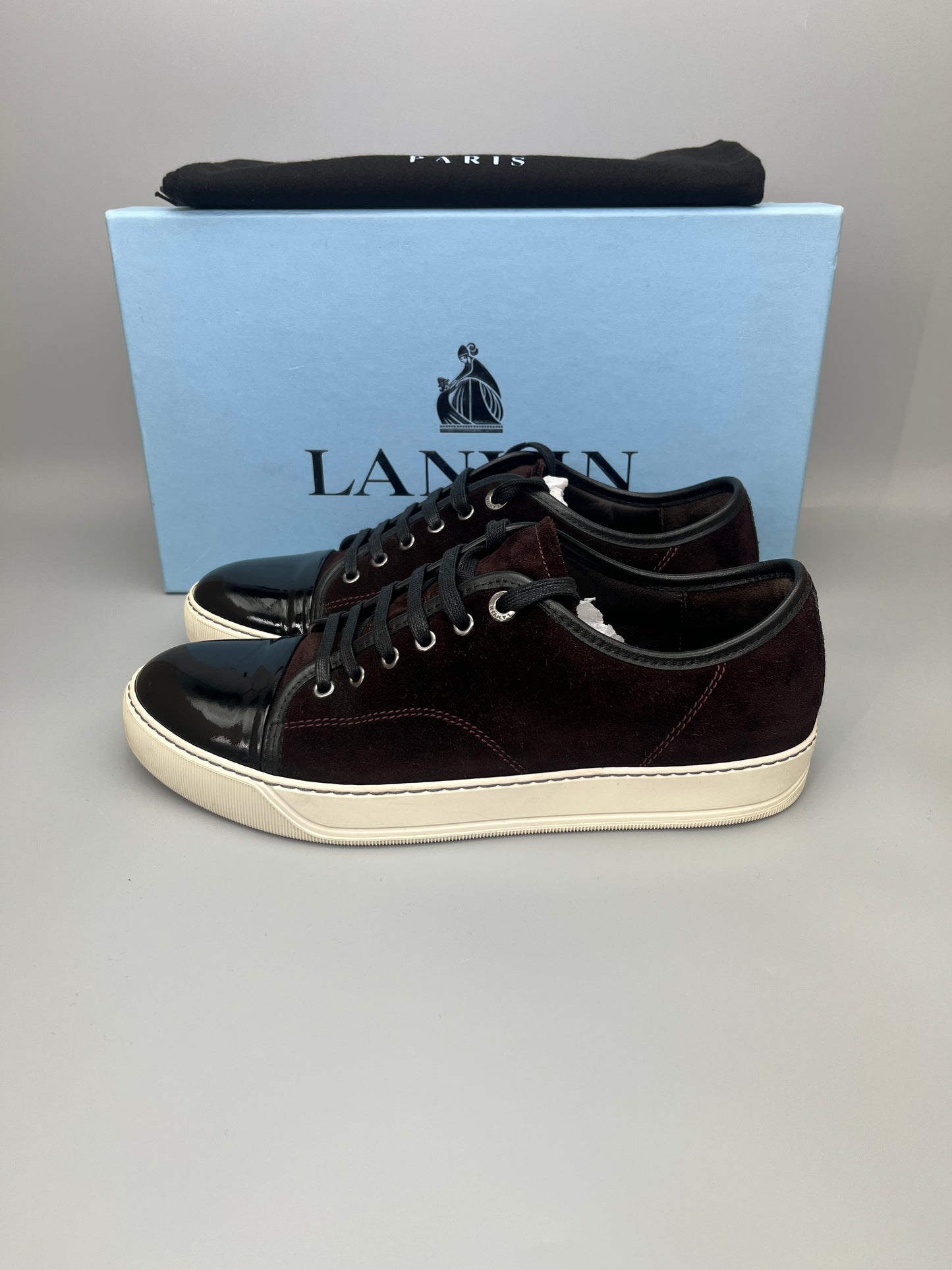 Lanvin Dbb1 Patent Cap Toe Sneaker Burgundy | 41