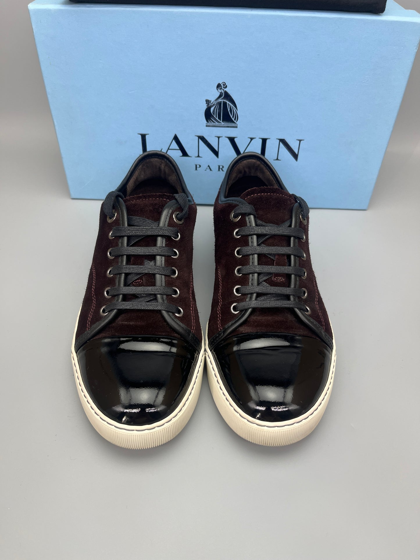 Lanvin Dbb1 Patent Cap Toe Sneaker Burgundy | 41