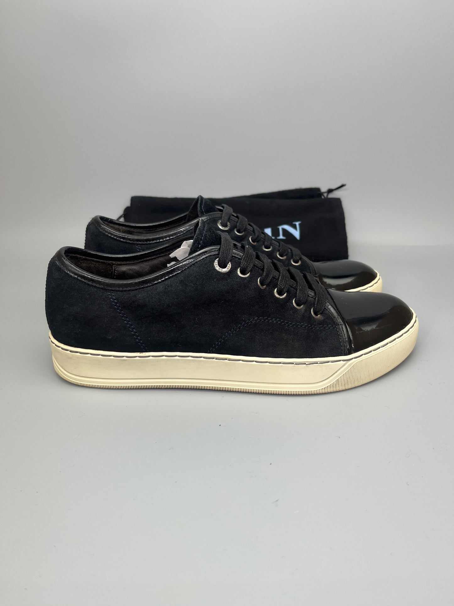 Lanvin Dbb1 Patent Cap Toe Sneaker Navy | 39