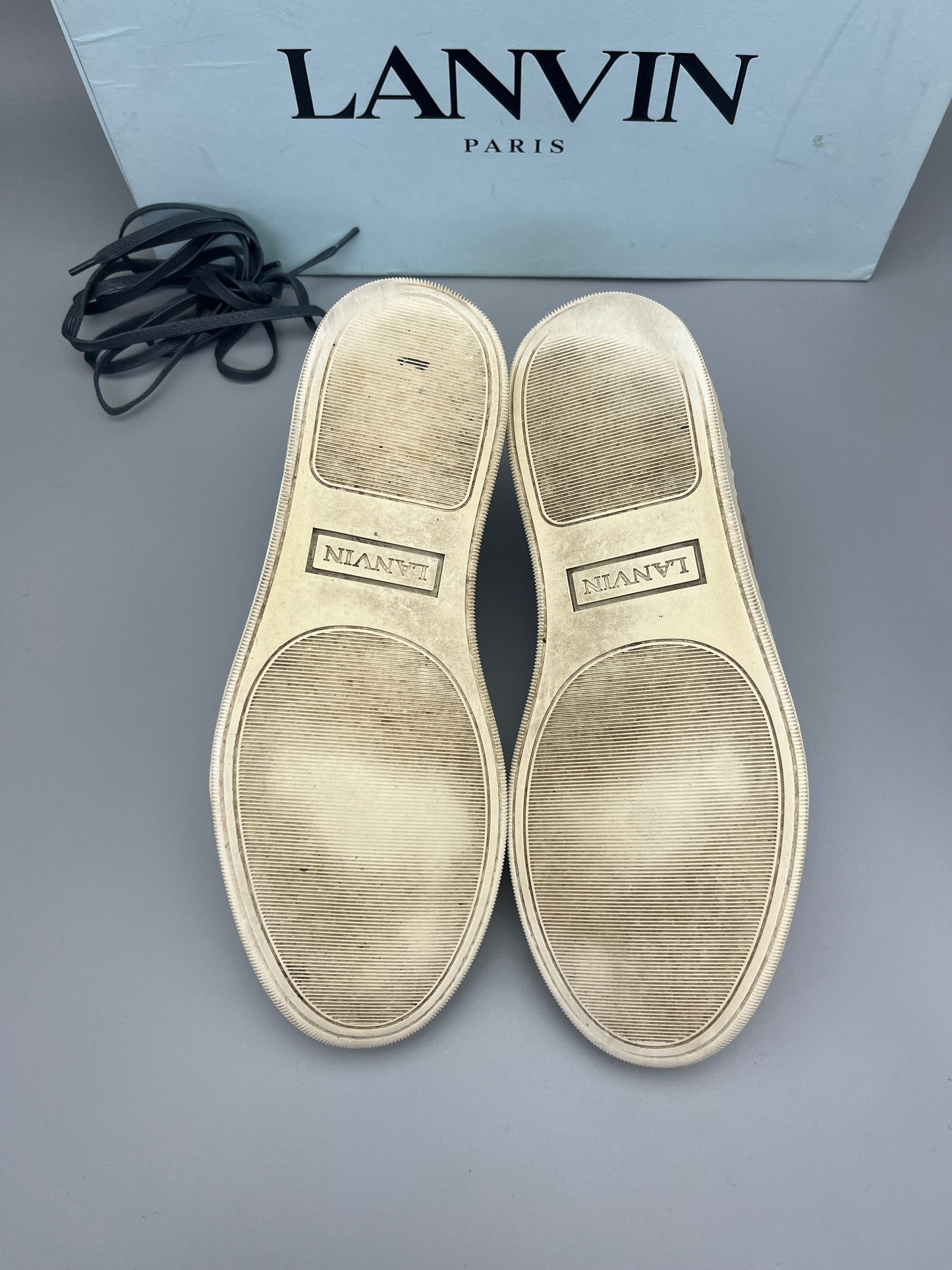Lanvin Dbb1 Patent Cap Toe Sneaker Grey | 39
