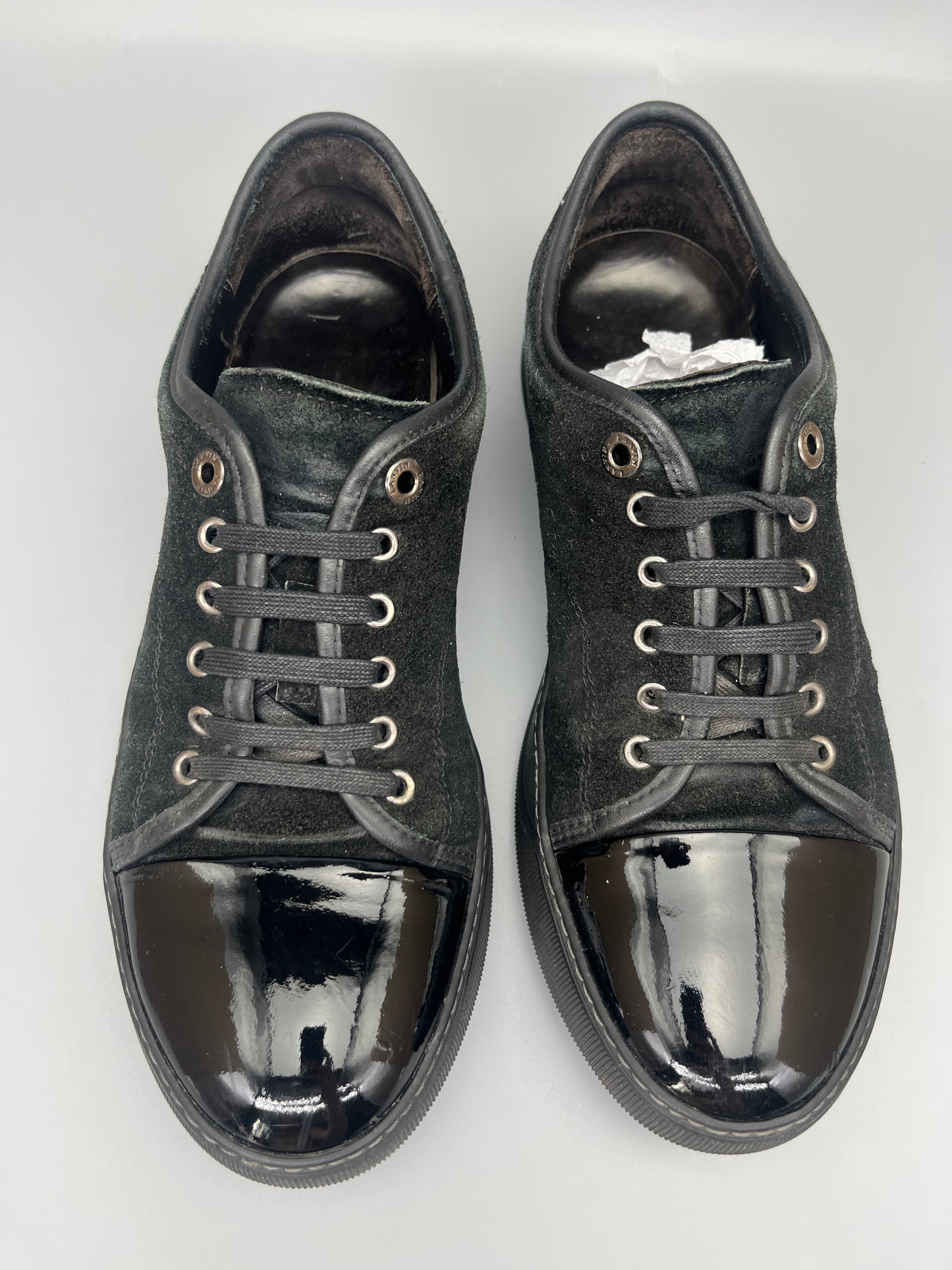 Lanvin Dbb1 Patent Cap Toe Sneaker Black | 41
