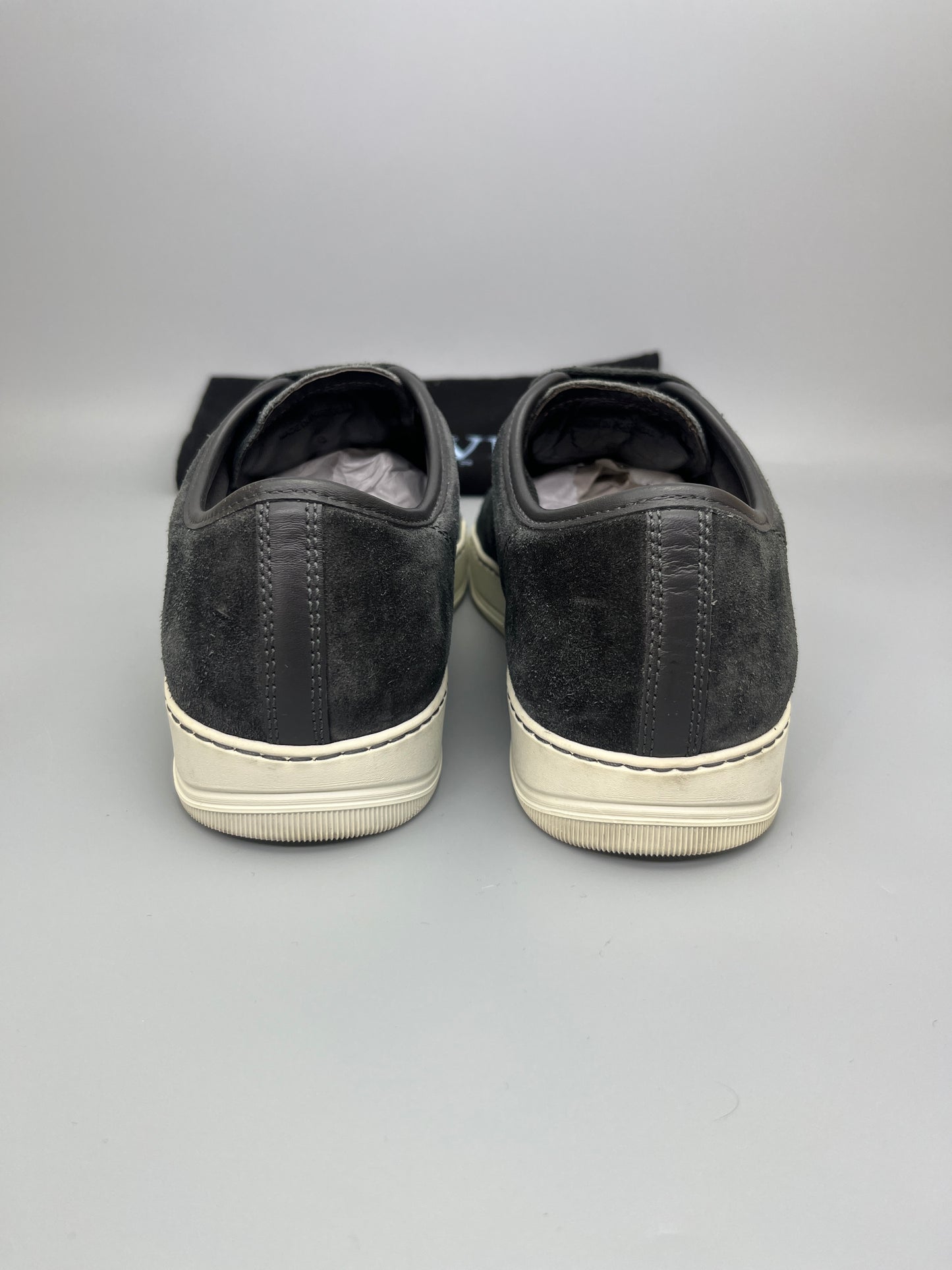 Lanvin Dbb1 Patent Cap Toe Sneaker Elephant Grey | 42