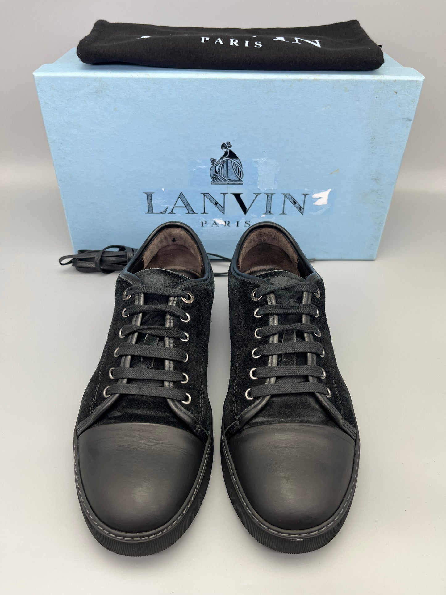 Lanvin Dbb1 Nappa Cap Toe Sneaker Black | 41