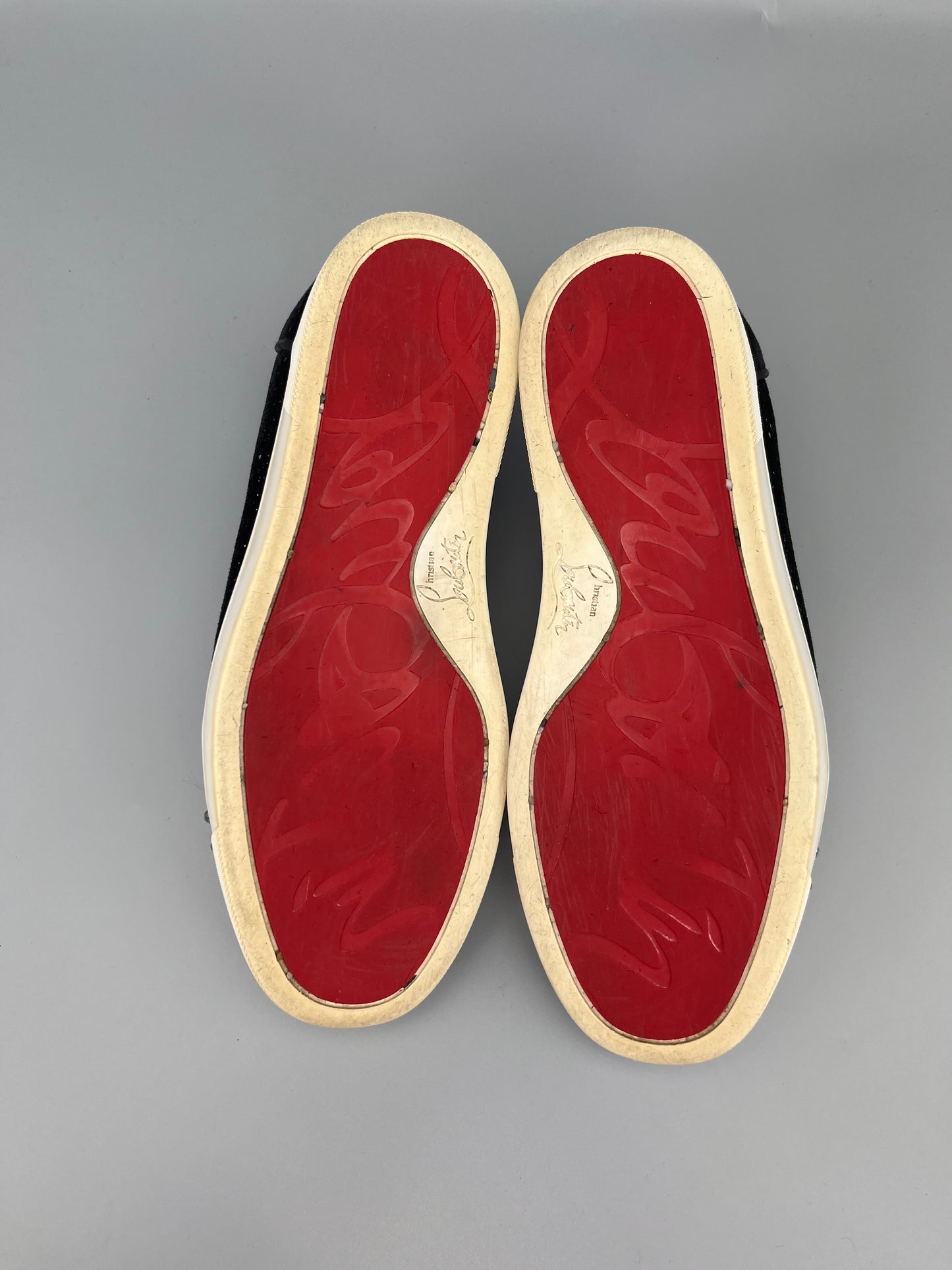 Christian Louboutin Velvet Louis Junior Spikes Sneaker Glitter | 38