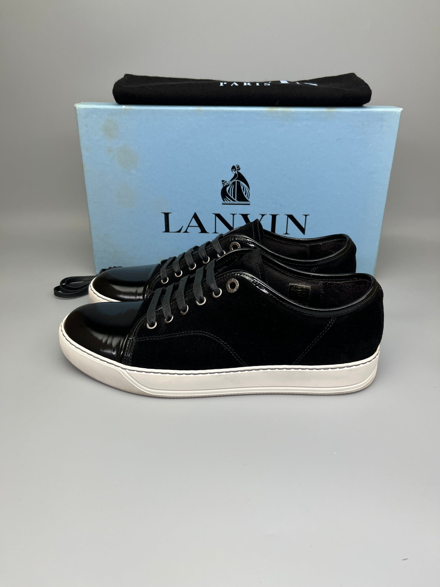 Lanvin Dbb1 Patent Cap Toe Sneaker Black | 41
