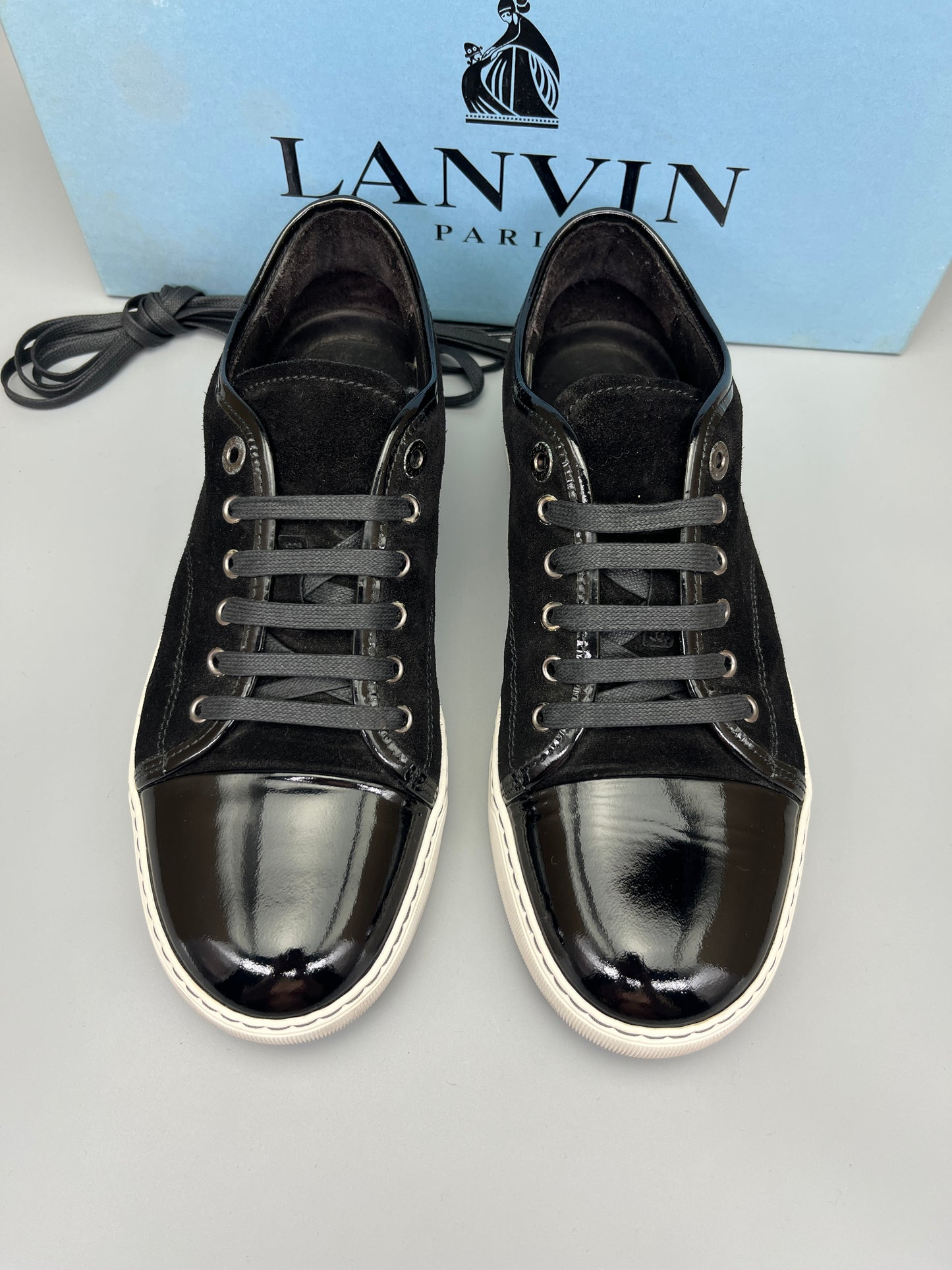Lanvin Dbb1 Patent Cap Toe Sneaker Black | 41