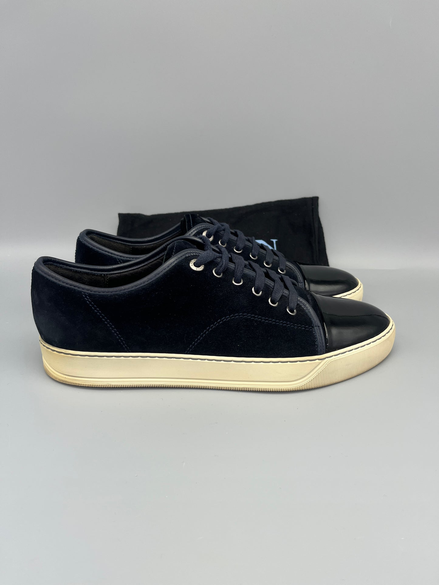 Lanvin Dbb1 Patent Cap Toe Sneaker Navy | 43