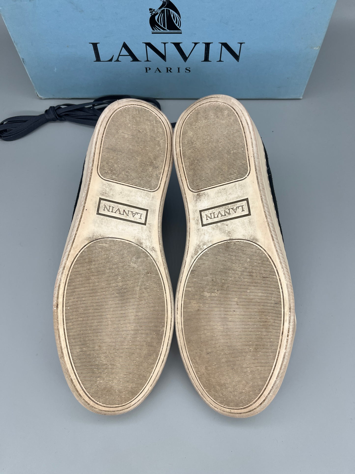 Lanvin Dbb1 Patent Cap Toe Sneaker Navy | 43