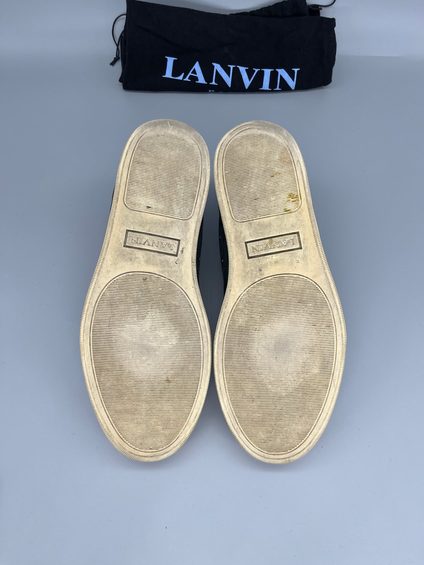 Lanvin Dbb1 Patent Cap Toe Sneaker Elephant Grey | 44