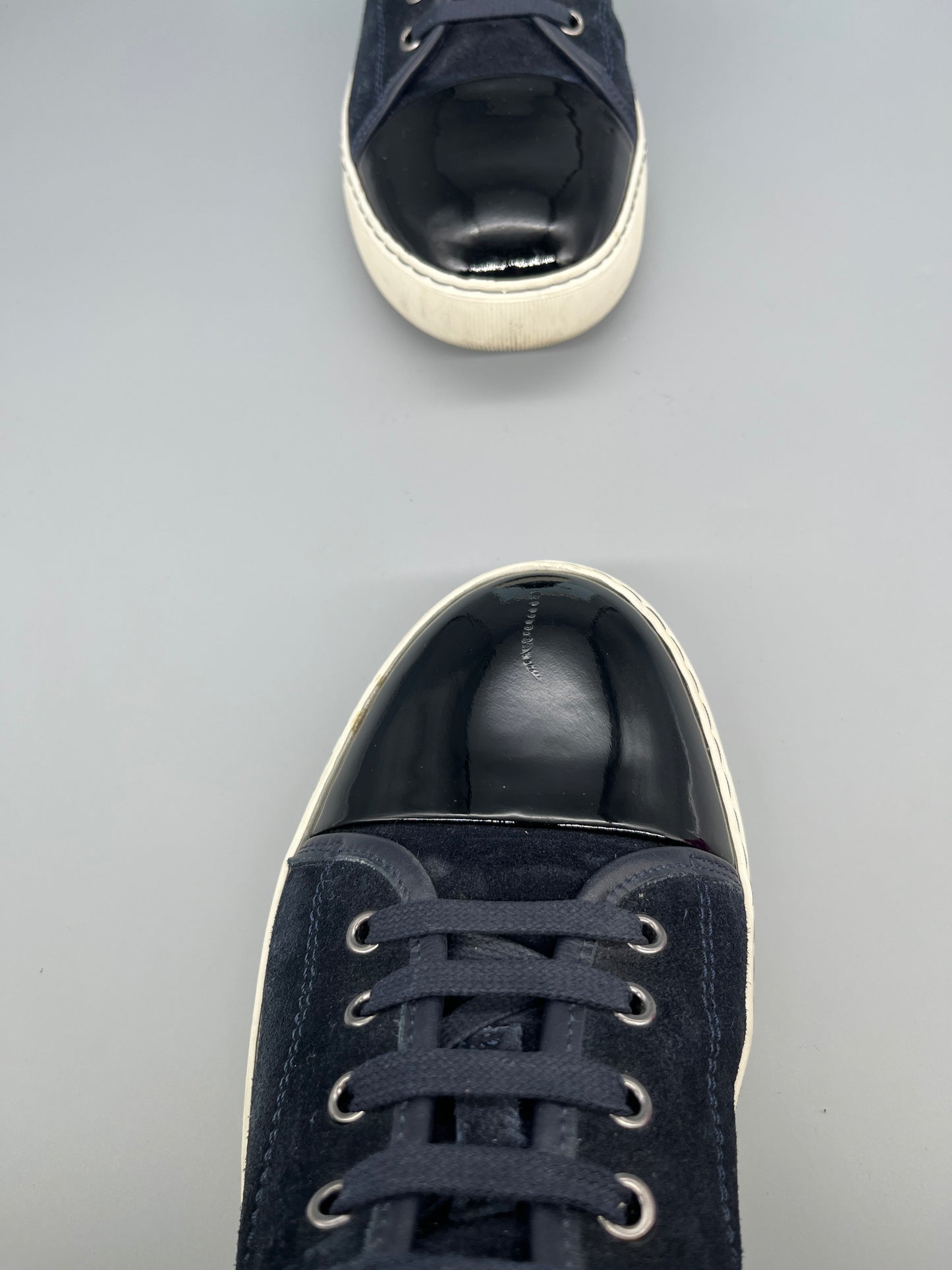 Lanvin Dbb1 Patent Cap Toe Sneaker Navy | 43