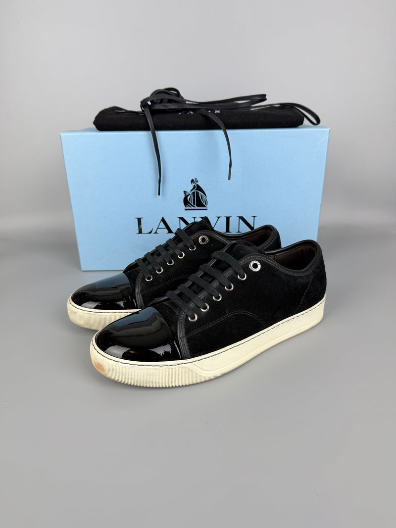 Lanvin Dbb1 Patent Cap Toe Sneaker Black | 41