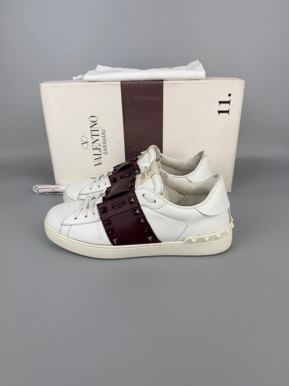 Valentino Open Rockstud Untitled Sneaker Burgundy | 40