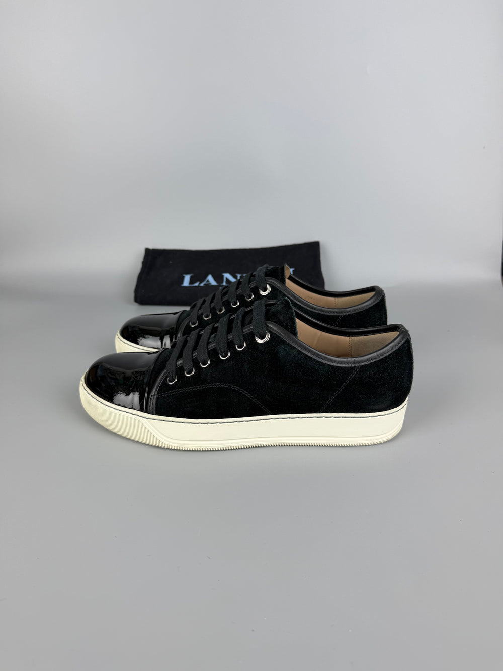 Lanvin Dbb1 Patent Cap Toe Sneaker Black | 40
