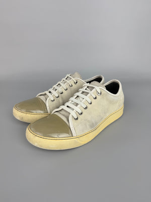 Lanvin Dbb1 Patent Cap Toe Sneaker Cream | 43