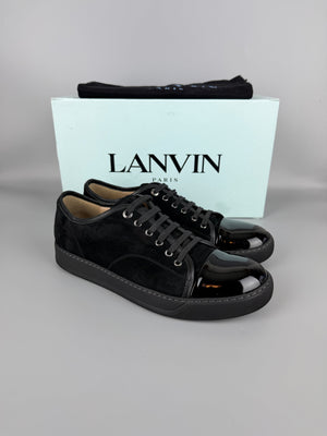 Lanvin Dbb1 Patent Cap Toe Sneaker Black | 43