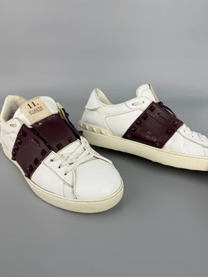 Valentino Open Rockstud Untitled Sneaker Burgundy | 42