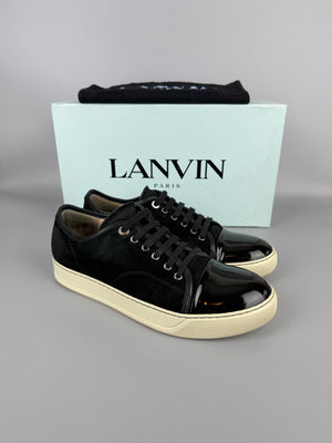 Lanvin Dbb1 Patent Cap Toe Sneaker Black | 41