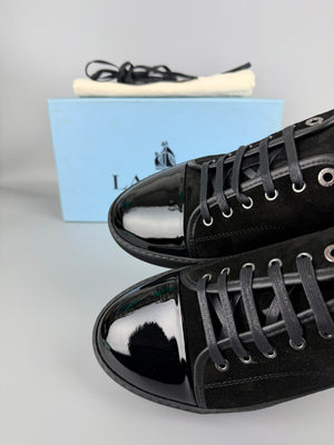 Lanvin Dbb1 Patent Cap Toe Sneaker Black | 44