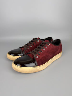 Lanvin Dbb1 Patent Cap Toe Sneaker Burgundy | 45