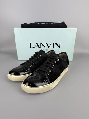 Lanvin Dbb1 Patent Cap Toe Sneaker Black | 41