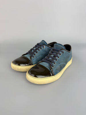 Lanvin Dbb1 Patent Cap Toe Sneaker Blue | 40