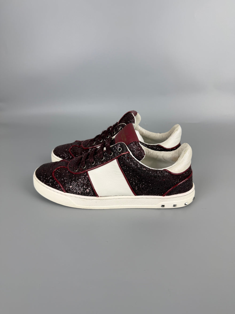 Valentino Flycrew Sneaker Burgundy Glitter | 40