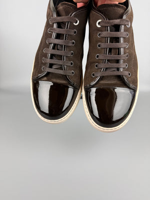 Lanvin Dbb1 Patent Cap Toe Sneaker Brown | 44