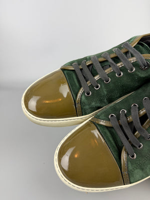 Lanvin Dbb1 Patent Cap Toe Sneaker Green | 44