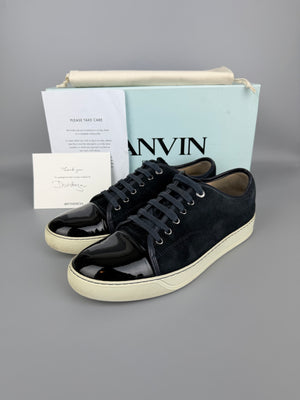 Lanvin Dbb1 Patent Cap Toe Sneaker Navy | 44