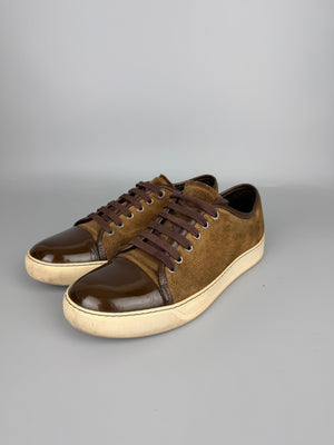 Lanvin Dbb1 Patent Cap Toe Sneaker Brown | 41