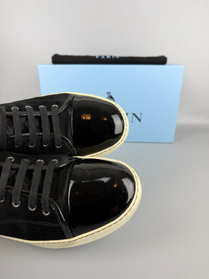 Lanvin Dbb1 Patent Cap Toe Sneaker Black | 44