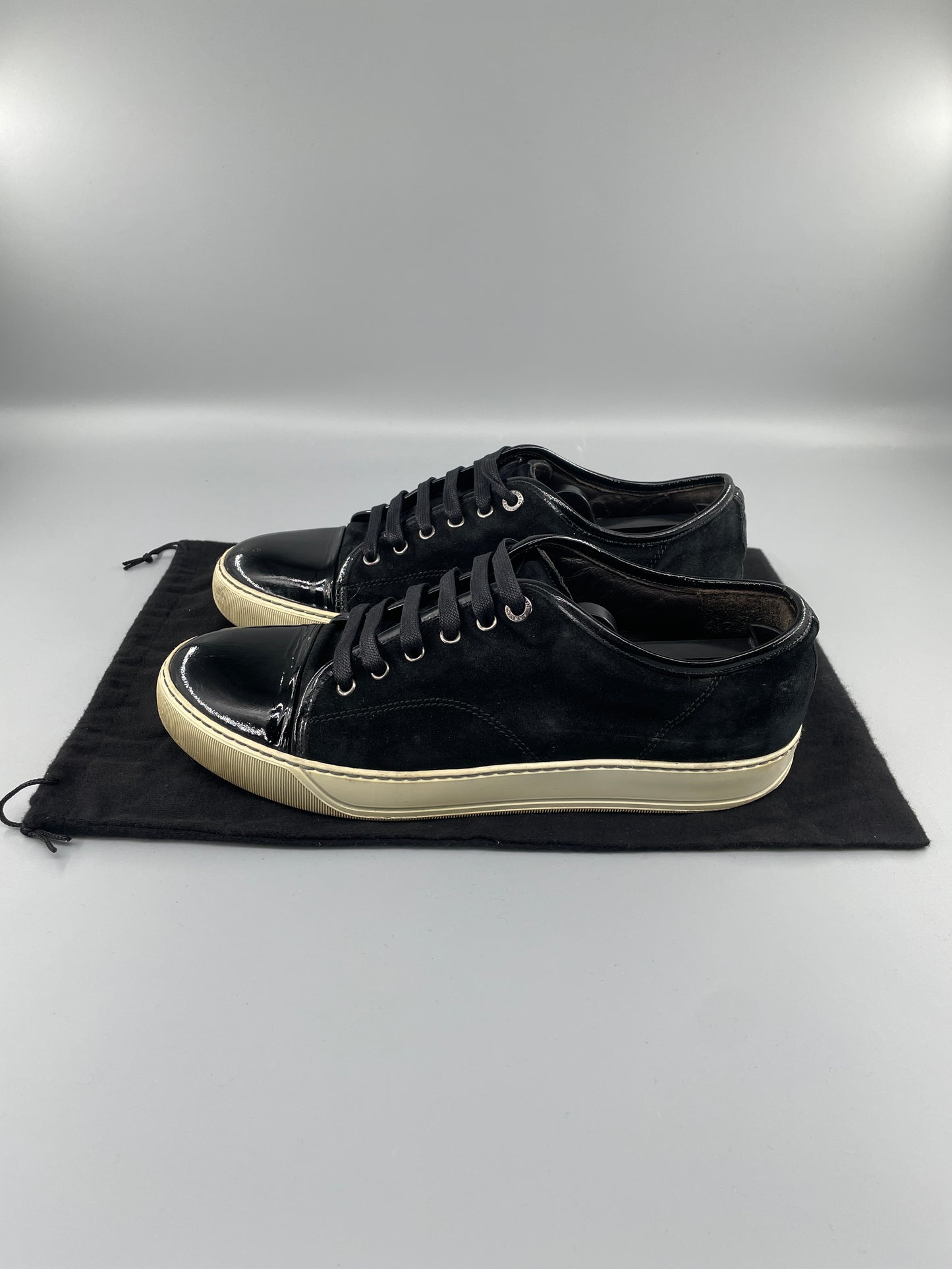 Lanvin Patent Cap Toe Sneaker Black 42 | UK8