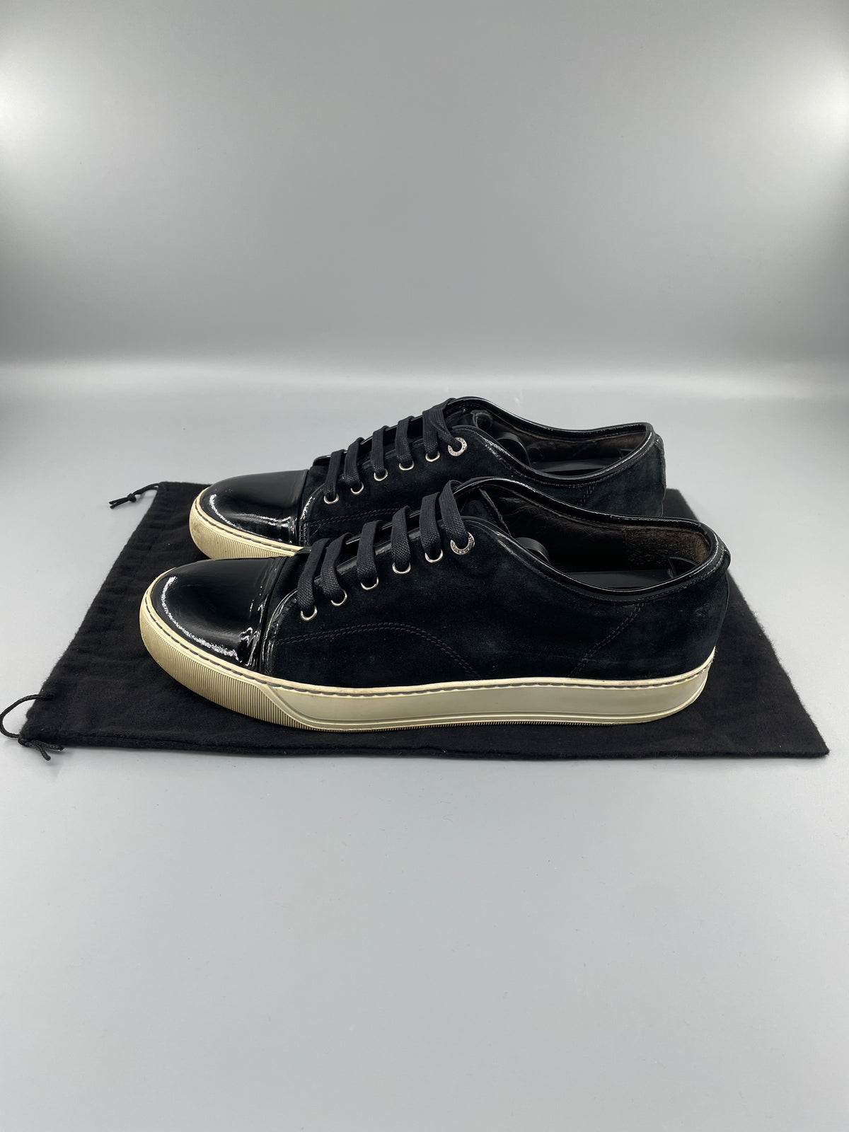 Lanvin Dbb1 Patent Cap Toe Sneaker Black | UK8