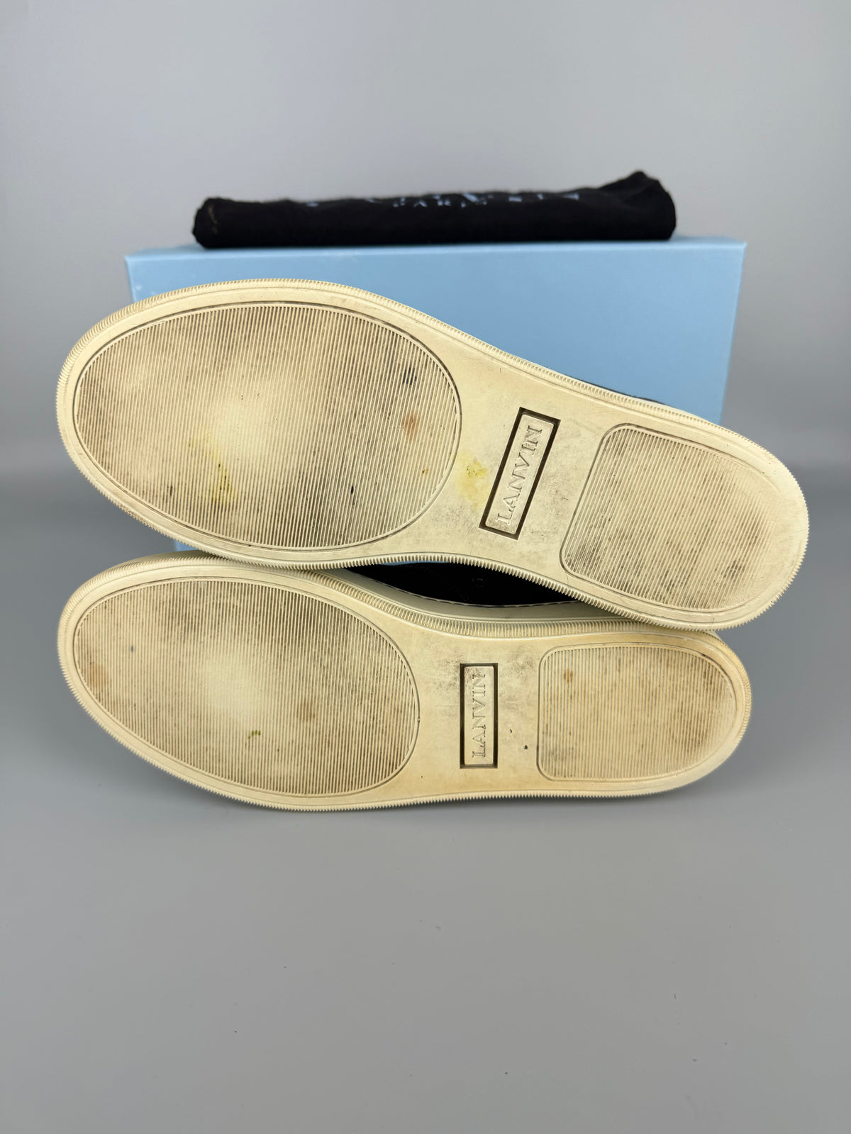 Lanvin Dbb1 Patent Cap Toe Sneaker Grey | 42