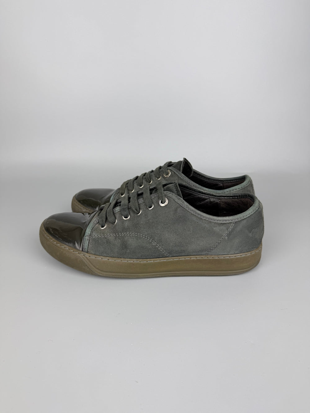 Lanvin Dbb1 Patent Cap Toe Sneaker Grey | 41