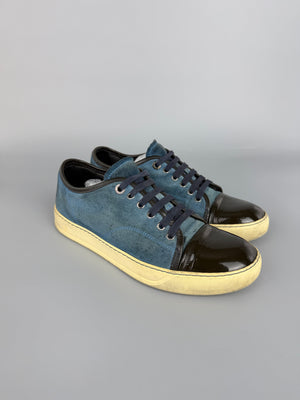 Lanvin Dbb1 Patent Cap Toe Sneaker Blue | 40