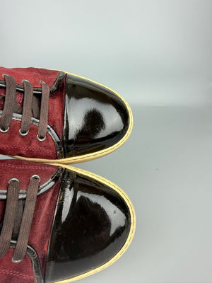 Lanvin Dbb1 Patent Cap Toe Sneaker Burgundy | 45