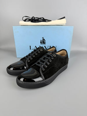 Lanvin Dbb1 Patent Cap Toe Sneaker Black | 44