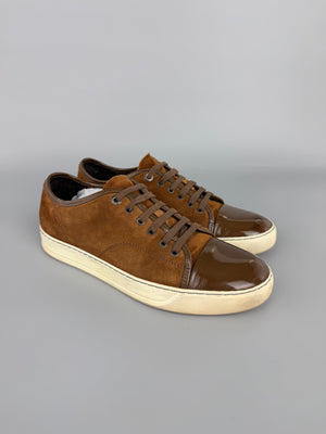 Lanvin Dbb1 Patent Cap Toe Sneaker Brown | 42