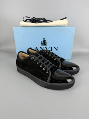 Lanvin Dbb1 Patent Cap Toe Sneaker Black | 44
